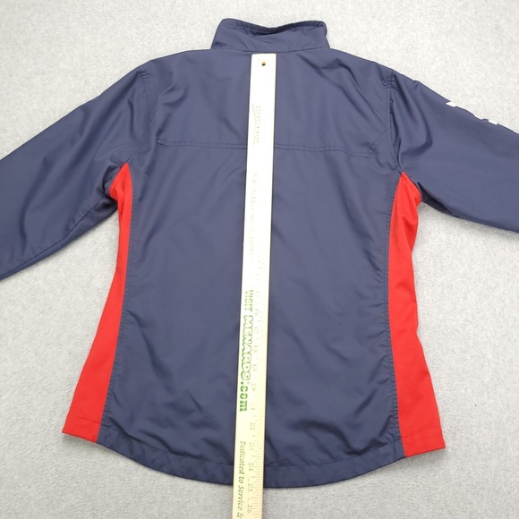 Ariat Ideal Windbreaker Jacket Women's M Full Zip Athletic Navy Red Activewear - Picture 12 of 16